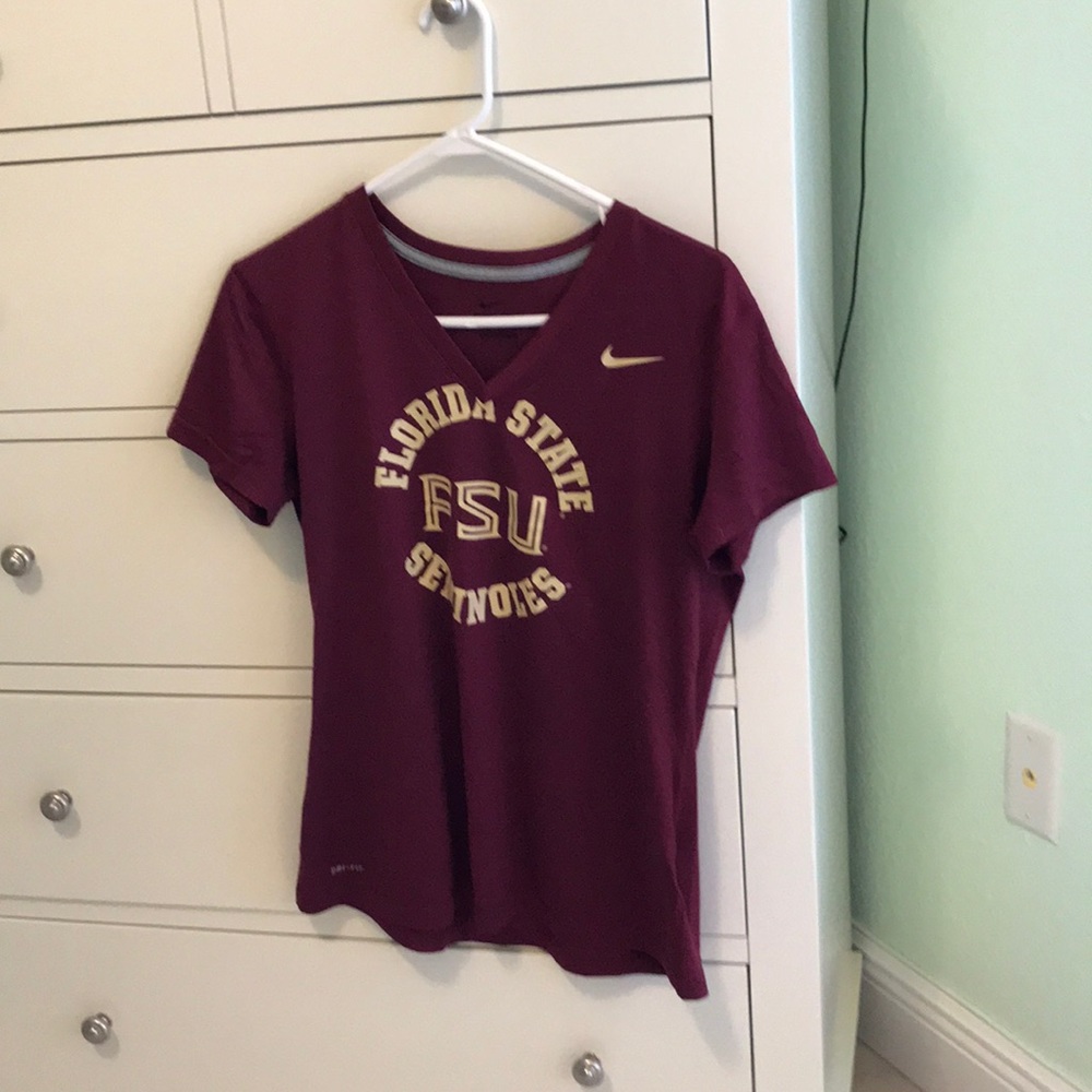 FSU v neck dri-fit tee